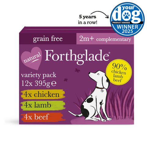 Forthglade chick/lamb/beef x12 pouch pup 12x395g