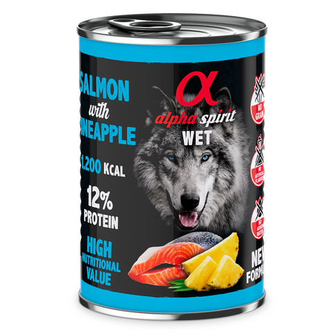 Alpha spirit salmon & pineapple tin 400g