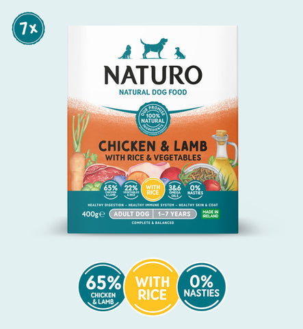 Naturo chicken/lamb/veg tray 400g