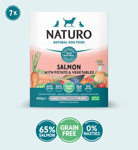Naturo grain free salmon/pot tray 400g
