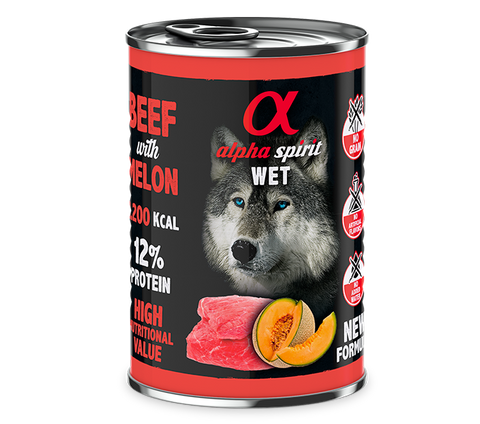 Alpha spirit beef & melon tin 400g