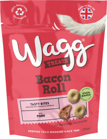 Wagg bacon roll pork treats 125g