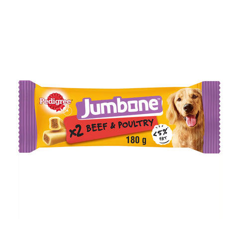 Pedigree Jumbone beef/poultry x2 180g