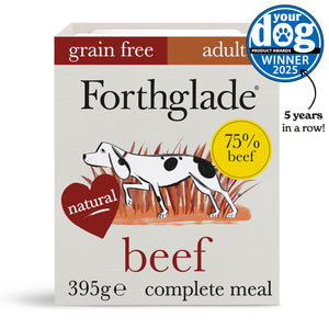Forthglade grain free beef adult 1 yr + tray 395g