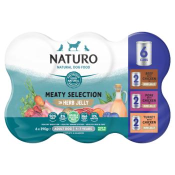 Naturo meaty selection in herb gravy 6x390g