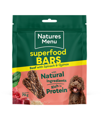 Natures menu Country hunter superfood bars beef 70g