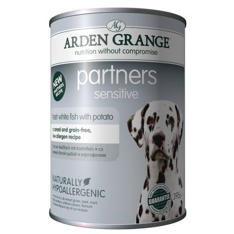 Arden Grange Partners can sensitive white fish & potato 395g