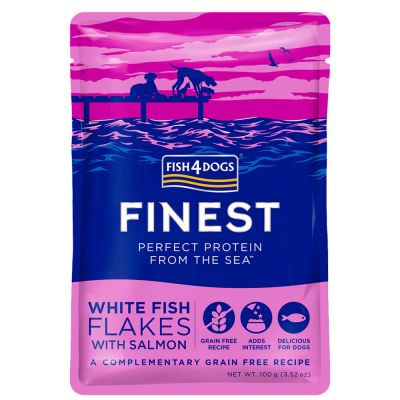 Fish4dogs pouch finest whitefish flakes 100g