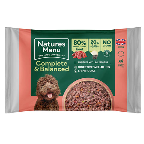 Natures menu complete & balanced 80% beef frozen block 500g