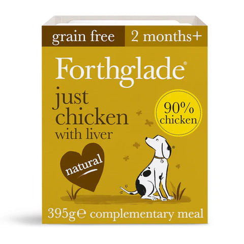 Forthglade just chicken/liver 2 months + tray 395g