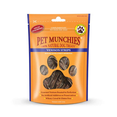 Pet Munchies venison strips 75g