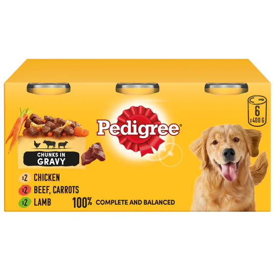 Pedigree chunks in gravy mixed x6 6x385g
