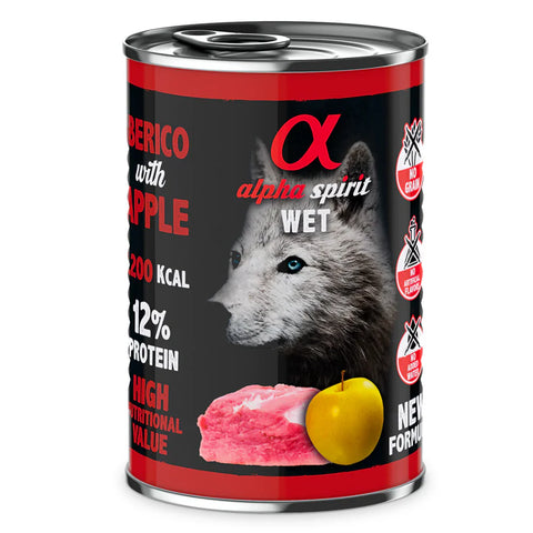 Alpha spirit pork & apple tin 400g