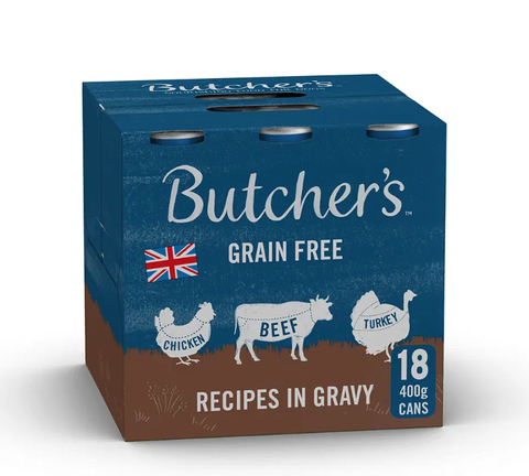 Butchers grain free in gravy 18 cans 7.02kg