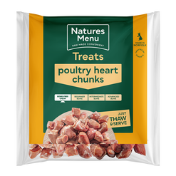 Natures menu frozen treats heart chunks 1kg