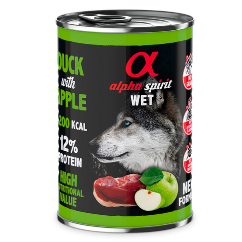 Alpha spirit duck & apple tin 400g