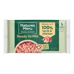 Natures menu ready to mix freeflow mince lamb & chicken 2kg