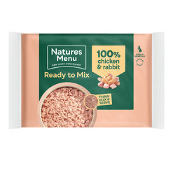 Natures menu ready to mix block chicken & rabbit 400g