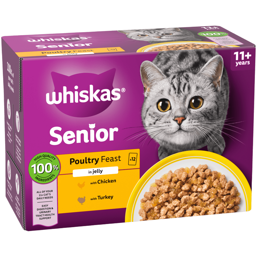 Whiskas 11+ Pltry Sel in Jly 12 x pouch 12x85g