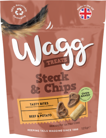 Wagg steak & chips treats beef 125g