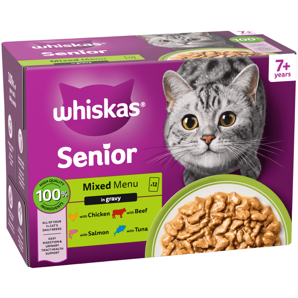 Whiskas 7+ Mxd Menu in Grvy 12 x pouches 12x85g