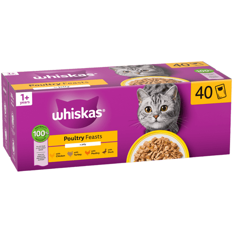 Whiskas 1+ Poultry Feasts pouchx40 40x85g