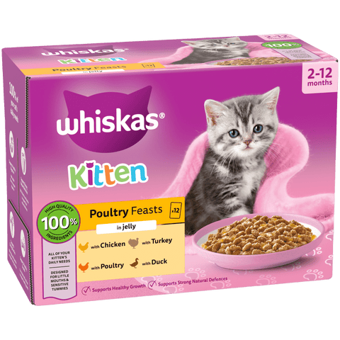 Whiskas Kitten Poultry Feasts 12 x pouch 12x85g